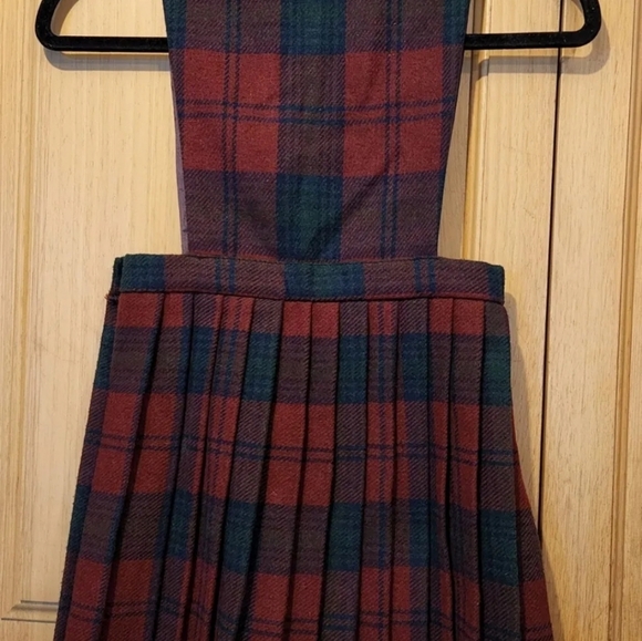 Cobra Wool Mixture Made In Ireland Tartan Plaid Pleated Girls Jumper Dress - Picture 4 of 12